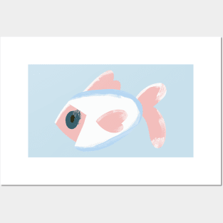 Abstract funny fish Posters and Art